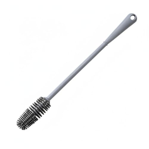 Silicone Cleaning Brush with Long Handle for Deep Narrow Bottles, Flexible Scrubber for Blender Jars and Water Bottles (1 PC)