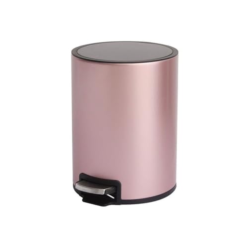 Contenedores de basura cubo de basura con pedal 18 litros acero inoxidable rosa
