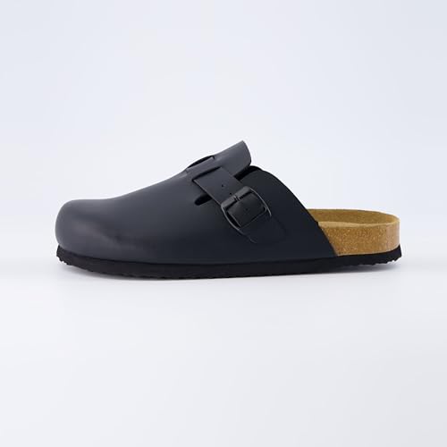 CUSHIONAIRE Hana Womens Clogs | Comfortable Vegan Suede Clogs for Women | Slip On Potato Shoes with Cork Footbed & Arch Support | Memory Foam, Wide Widths Available, Black, 7 Wide by CUSHIONAIRE - Used condition - Image 7