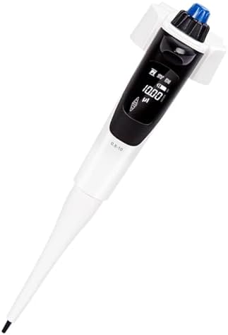 Motorized Electronic Pipette Filler, Self-Calibrating Micropipette for Scientific Research, 0.5/5/30/100μL Adjustable Volumes, Ideal for Biology & Chemistry Lab Use (100-1000μL)