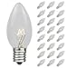 Novelty Lights Incandescent Christmas Replacement Bulbs - Indoor/Outdoor Individual Bulbs for Christmas Tree, Display, & More - C9/E17 Intermediate Base, 7 Watt Lights (Clear, 25 Pack)