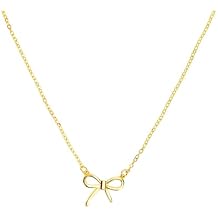 Mikovivi Gold Bow Necklace, Dainty Gold Bow Pendant, Trendy Womens Necklace, Cute Jewelry for Gift, 13+ Years