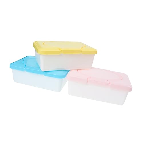 ibasenice Caja De Toallitas De 3 Piezas Toallitas Portátiles Toallitas Húmedas De Viaje Contenedores De Toallitas Para Recién Nacidos Con Tapas Caja De Pañuelos Frescos Dispensador De
