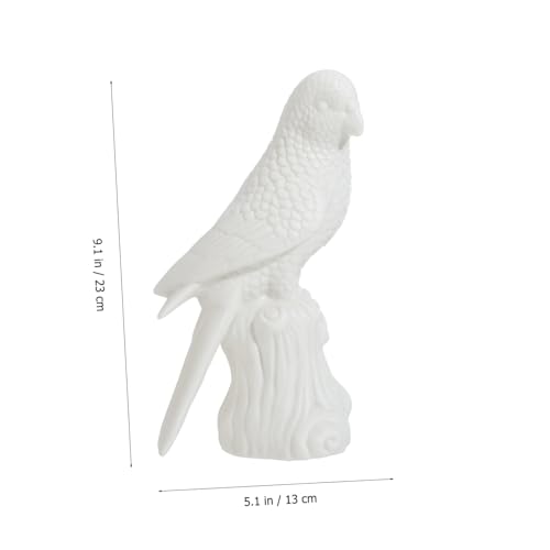Perroquet en céramique blanche artisanat chic et raffiné - 3