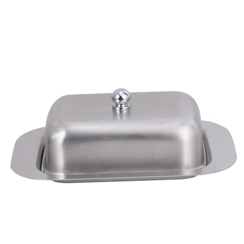 KOCKSHION 1Pieza Plato De Mantequilla De Acero Inoxidable Para Restaurante Diseño Elegante Para Servir Mantequilla Queso y Postres