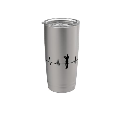 Joueur de flûte Heartline Flûte Musicien Aerophone Gobelet isotherme en acier inoxydable double paroi