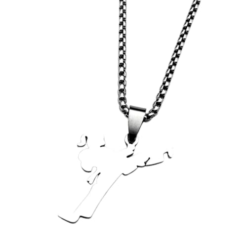 Pendentif taekwondo karaté argenté idéal pour sublimer votre look hip-hop au quotidien
