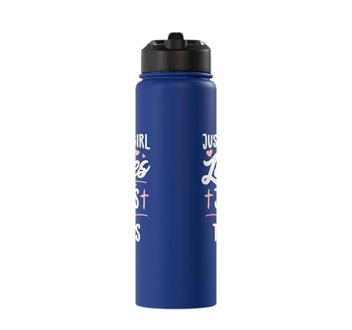 Just a Girl Who Loves Jesus and Texas Gift Women Stainless Steel Insulated Water Bottle