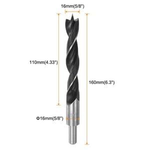 #US 2pcs Brad Point Drill Bits 16mm Dia #45 Steel Round Shank Wood Drilling