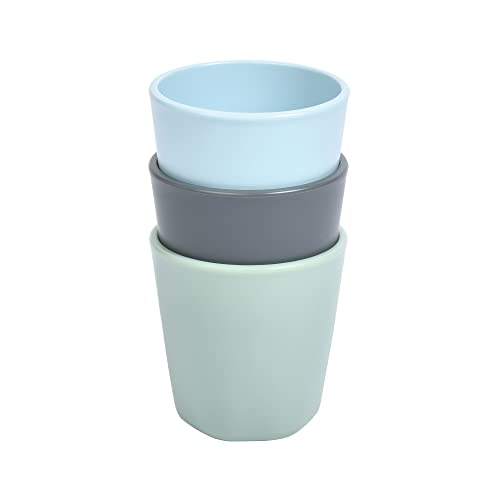 Tiny Twinkle Tableware 3 Pack Dish Set- Bpa-Free Cups, Plates And Bowls Sets For Kids And Toddlers - Polypropylene Plastic Dinnerware Set (Sage, Charcoal, Iceblue - Cups) #TOP21