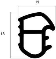 Steel Frame Seal for Steel Frame - Grey 5 Metres 18mm Height Vertical Groove Door Seal Rubber Profile for Metal Frames