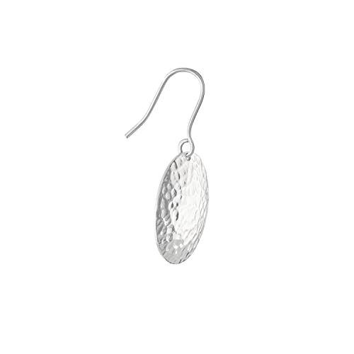 Amazon Essentials Fine Silver Plated 21mm Hammered Circle Drop Earrings (previously Amazon Collection)2