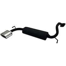 Sport Exhaust Muffler Black Steel Tailpipe Stainless Steel Single Oval Tip 145x75mm compatible with Honda CRX Standard 1.6i 91kW 124HP 96kW 130HP 1987 1988 1989 1990 1991 1992