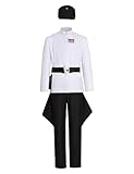 Mayerilby Imperial Officer Costume Men Premium Imperial Officer Uniform Full Set With Hat(White, L)