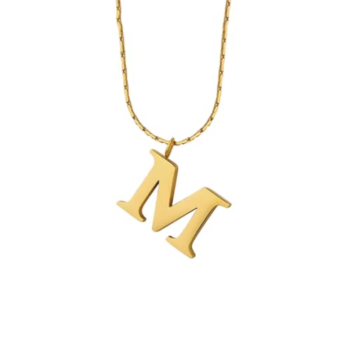 Collier de lettres M de luxe léger et pendentif raffiné style INS