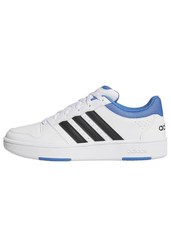 adidas Uomo Hoops Classic Shoes, Ftwr White/Ray Blue/Core Black, 42 EU