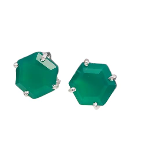 Puces d'oreilles en onyx vert naturel, le cadeau minimaliste idéal pour femme