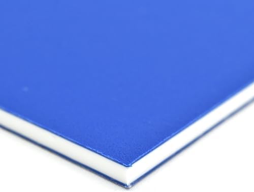 BuyPlastic King ColorCore Plastic Sheet 1/4" x 24" x 48" Blue-White-Blue Color Core, HDPE Board, High Density Polyethylene Panel