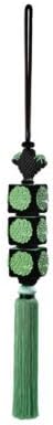 JB00551G Peony Large Curtain Silk Tassel Green Franz Porcelain Jean Boggio