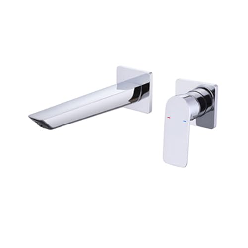 Robinet de lavabo de salle de bains encastré blanc pour faciliter l'entretien de la vasque