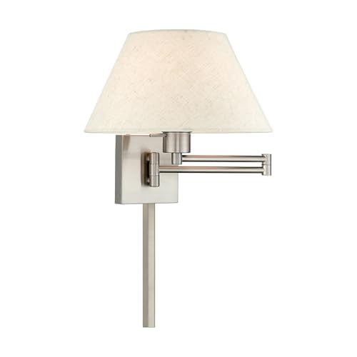 Livex Lighting 40038-91 1-Light Swing Arm Wall Light, Brushed Nickel by Livex - Used condition - US$78.39