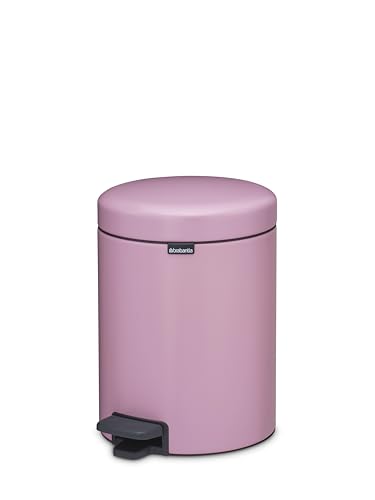 Image of Brabantia NewIcon Pedal Bin 1.3 Gallon /5L (Lilac Pink), Soft-Closing Kitchen Garbage Can, Step-On Trash Can with Removable Inner Bucket, PerfectFit Trash Bag Pack Included