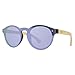 Maxx Bahamas Purple Mirrored Lenses Black Frame Natural Bamboo Temples Lifestyle Sunglasses