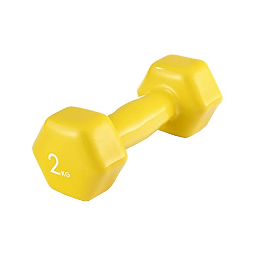 ROKER MAVH-1502 Mancuerna, Amarillo de 2 Kg, Acero Vinil
