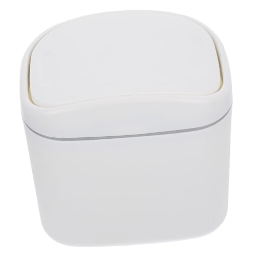 Cabilock Pattumiera da Scrivania con Ribaltabile Contenitore in Plastica per Camera e Bagno Cestino Compatto per Spazi Ridotti