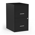 STAPLES 2-Drawer Vertical File Cabinet, Letter Size Documents, Lockable, 18.9" D x 14.3" W x 24.1" H, Black