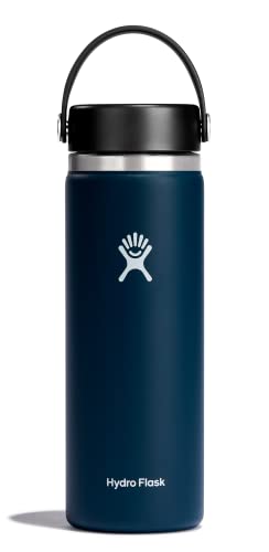 Hydro Flask Water Bottle - Insulated Stainless Steel - Wide Mouth Flex Lid, Non Spill, Leakproof and Refillable in 20 Oz