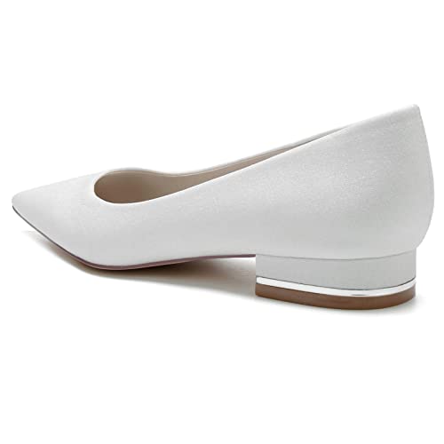 Flat Wedding Shoes Women's Pointed Toe Bridal Flats Comfortable Wedding Flats 2.5Cm3