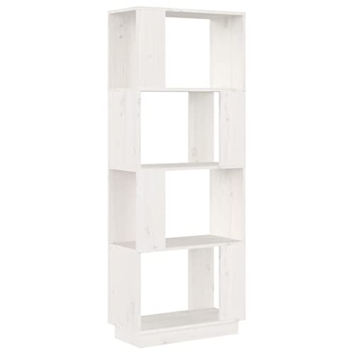 Yamxder 51 x 25 x 132 cm - Petite étagère en pin blanc - Double comme séparateur de chambre à coucher, bureau, rangement et salon