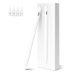 Stift für iPad Apple (2018-2025)–Hochpräzise, 2X Schnellladung, 3 LED-Anzeige, Handballenabweisung, Magnetisch, Stylus Pencil für iPad 11/10/9/8/7/6, Air 3/4/5/M2/M3, Pro 12.9/M4/11/13, Mini 5/6/7