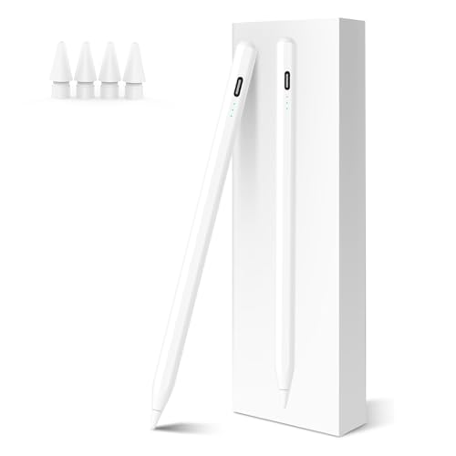 Stift für iPad Apple (2018-2025)–Hochpräzise, 2X Schnellladung, 3 LED-Anzeige, Handballenabweisung, Magnetisch, Stylus P...