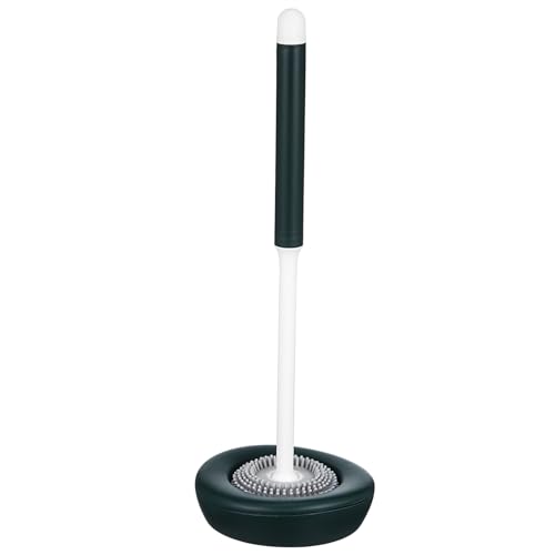 Alipis Brosse WC Silicone Verte avec Support à Séchage Rapide, Manche Long, Set Complet pour Nettoyage de Cuvette, Accessoire Salle de Bain Pratique et...