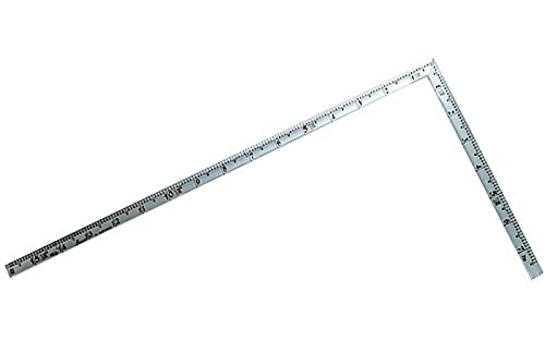 Shinwa Sokutei 10845 Curved Scale, Thin, Square, For Carpentry Use, Back Angle Scale, Silver, 1 Shaku 5 Size