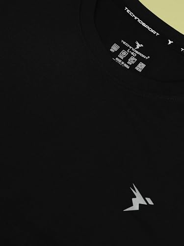 Image of TECHNOSPORT Men's Slim Fit Full Sleeve Crew Neck T-Shirt, COTFLEX Quick Dry Moisture Wicking Stretchable Sports Gym and Casual Wear