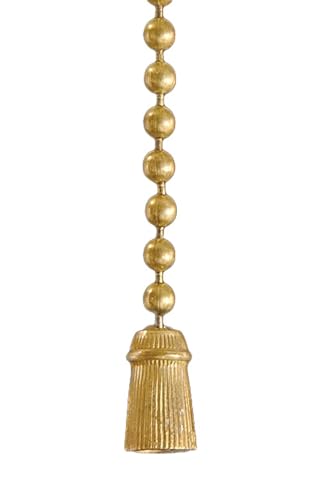 Image of B&P Lamp Antique Style Tassel Pull Chain, Antique Brass Finish