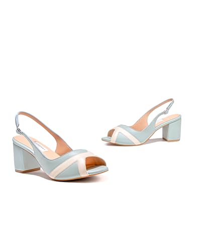 Image of OCEEDEE Alice Women's 2.5 Inches Peep Toe Heel with Adjustable Buckle Slingback | Comfortable for Casual, Office & Semi-Formal Wear