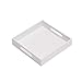 Glossy White Sturdy Acrylic Serving Tray with Handles-10x10Inch-Serving Coffee,Appetizer,Breakfast,Butler-Kitchen Countertop Tray-Makeup Drawer Organizer-Vanity Table Tray-Ottoman Tray-Decorative Tray