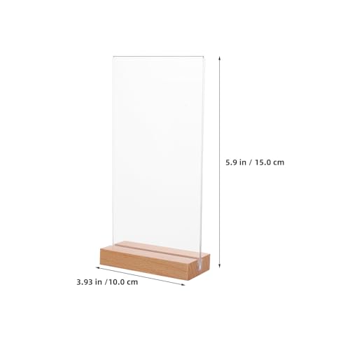 Support menu acrylique stable pour éviter les chutes sur table de café, base bois - 3