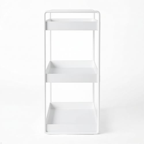 Image of SJC GLOBAL Premium 3 Tier Heavy Duty Metal Rack Kitchen Counter Top Organizer Rack Multipurpose Spice Organizer Masala Stand Bathroom Shelf Cosmetic Holder Kitchen Storage Rack Freestanding White