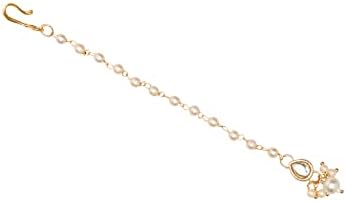 Gold Plated Pearl Kundan Maang Tikka for Kids
