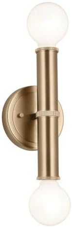 Miniatura 6 de Kichler Torche - Aplique de pared (9,75 pulgadas, 2 luces, en bronce champán)