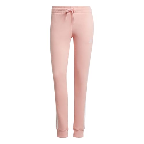 adidas Essentials 3-Stripes Women's Fleece Pants, Semi Pink Spark, L