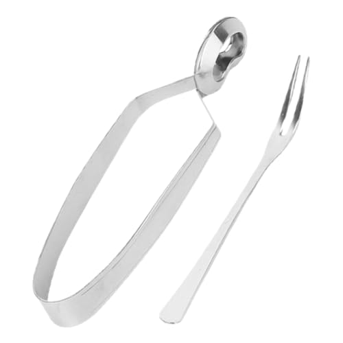 NOLITOY Pinze e Forchetta Lumache in Acciaio Resistente Strumenti Multiuso per Frutti di Mare e Barbecue Accessori Cucina Resistenti e Maneggevoli per Casa e Ristorante