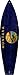 SMART BLONDE Montana State Flag Novelty Mini Metal Surfboard MSB-125