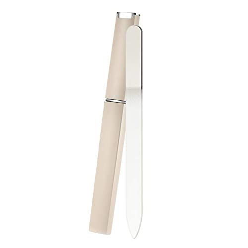 Lima de uñas de vidrio con funda, lima de superficie grabada de doble cara, pulidores de uñas, lima de vidrio profesional para mujeres, lima de uñas de doble cara para mujeres y niñas, color blanco