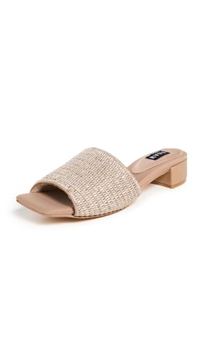 R0AM Women's Raffia Square Block Heels
